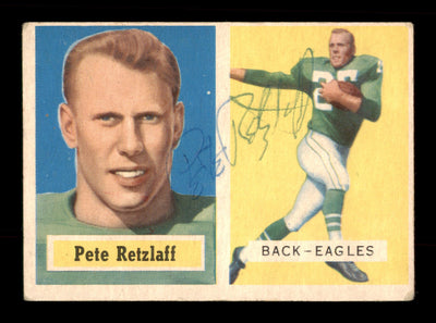 Pete Retzlaff Autographed 1957 Topps Rookie Card #2 Philadelphia Eagles SKU #198071
