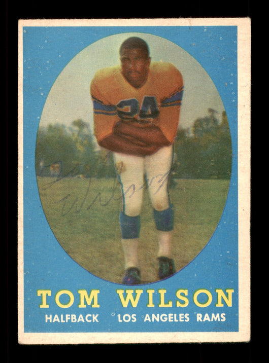 Tom Wilson Autographed 1958 Topps Card #67 Los Angeles Rams SKU #198163