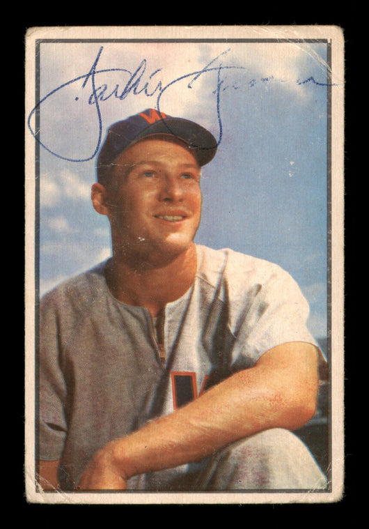 Jackie Jensen Autographed 1953 Bowman Card #24 Washington Senators SKU #198223