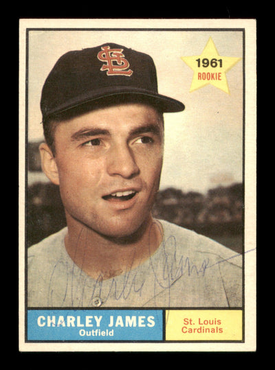 Charley Charlie James Autographed 1961 Topps Card #561 St. Louis Cardinals High Number SKU #198843
