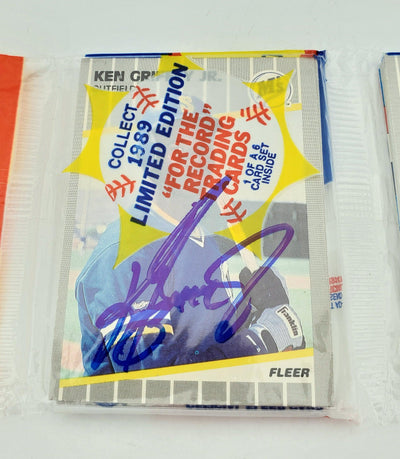 Ken Griffey Jr. Autographed Sealed 1989 Fleer Baseball Rack Pack Rookie Seattle Mariners Beckett BAS #BB79347