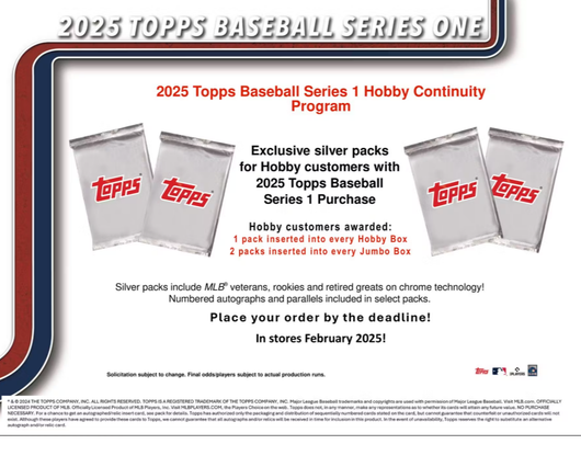 2025 Topps Series 1 Baseball Hobby Jumbo Box