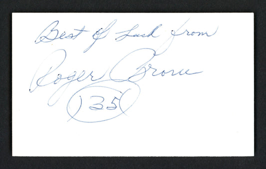 Roger Brown Autographed 3x5 Index Card Indiana Pacers "Best Of Luck" JSA #P68768