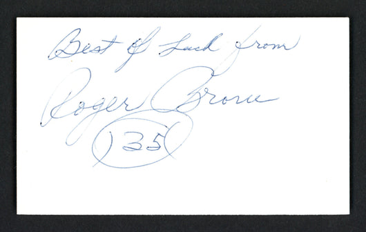 Roger Brown Autographed 3x5 Index Card Indiana Pacers "Best Of Luck" JSA #P68768