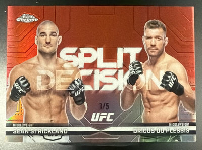 2026 Topps Chrome SP-24 Sean Strickland/Dricus Du Plessis Split Decision /5