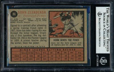 Donn Clendenon Autographed 1962 Topps Rookie Card #86 Pittsburgh Pirates Beckett BAS #11481397