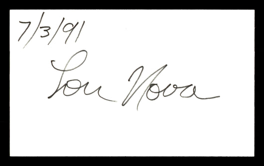 Lou Nova Autographed 3x5 Index Card Boxer, Actor SKU #179720