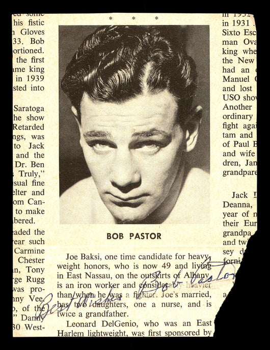 Bob Pastor Autographed 3.5x5 Magazine Page Photo Heavyweight Boxer "Best Wishes" SKU #179722