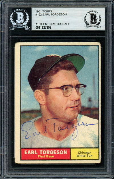 Earl Torgeson Autographed 1961 Topps Card #152 Chicago White Sox Beckett BAS #11627909