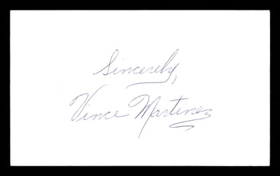 Vince Martinez Autographed 3x5 Index Card Boxer SKU #179731