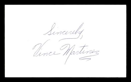 Vince Martinez Autographed 3x5 Index Card Boxer SKU #179731
