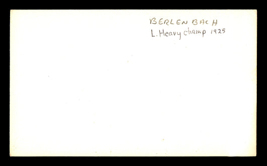 Paul Berlenbach Autographed 3x5 Index Card Light Heavyweight Champ "To Bob" SKU #179733