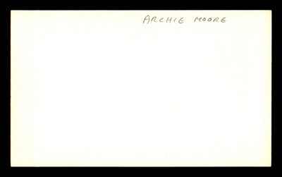 Archie Moore Autographed 3x5 Index Card Light Heavyweight Champ SKU #179734
