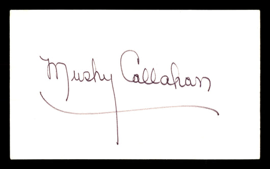 Mushy Callahan Autographed 3x5 Index Card Boxer SKU #179740