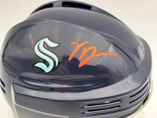 Vince Dunn Autographed Seattle Kraken Blue Mini Helmet Fanatics Holo Stock #200299