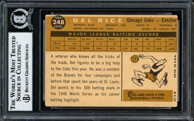 Del Rice Autographed 1960 Topps Card #248 Chicago Cubs Beckett BAS #12056658
