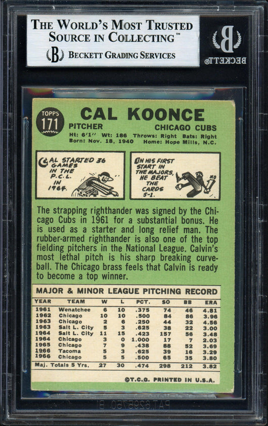 Cal Koonce Autographed 1967 Topps Card #171 Chicago Cubs Beckett BAS #12057135