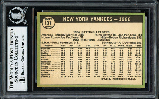 Charlie Smith Autographed 1967 Topps Team Card #131 New York Yankees Beckett BAS #12057156