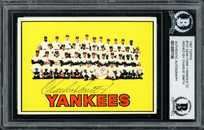 Charlie Smith Autographed 1967 Topps Team Card #131 New York Yankees Beckett BAS #12057156