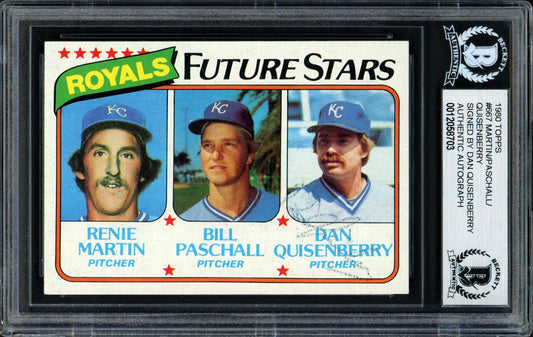 Dan Quisenberry Autographed 1980 Topps Rookie Card #667 Kansas City Royals Beckett BAS #12058703