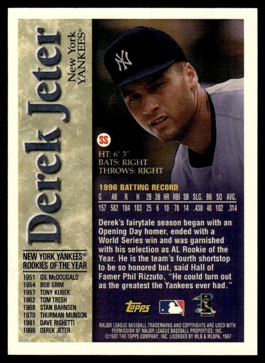 1997 Topps Certified Derek Jeter Rookie of the Year Auto