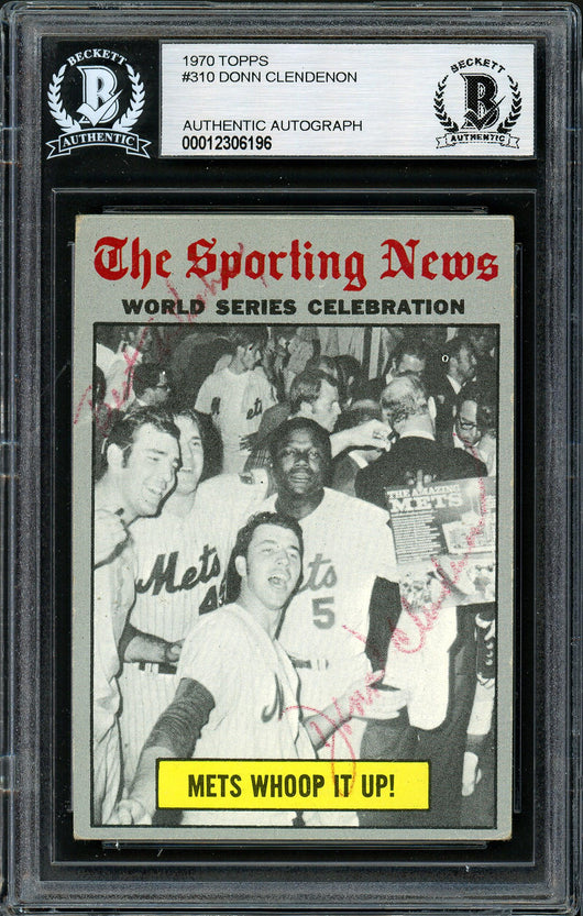 Donn Clendenon Autographed 1970 Topps Card #310 New York Mets "Best Wishes" Beckett BAS #12306196