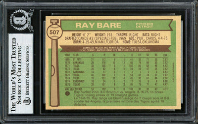 Ray Bare Autographed 1976 O-Pee-Chee Card #507 Detroit Tigers Beckett BAS #12306515