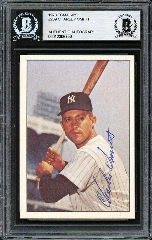 Charley Smith Autographed 1978 TCMA Card #289 New York Yankees Beckett BAS #12306750