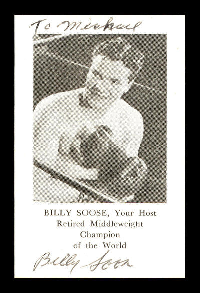 Billy Soose Autographed Business Card Boxer "To Michael" SKU #179768