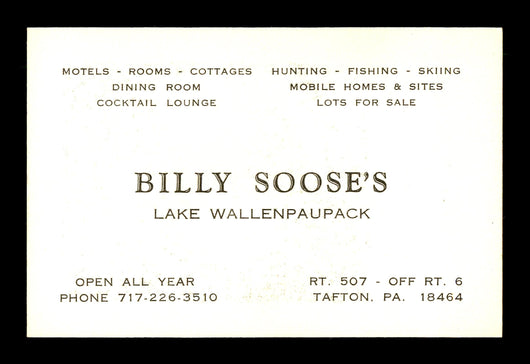 Billy Soose Autographed Business Card Boxer "To Michael" SKU #179768
