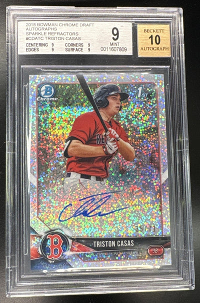 2018 Bowman Chrome Triston Casas 1st Sparkle Auto /75 BGS 9