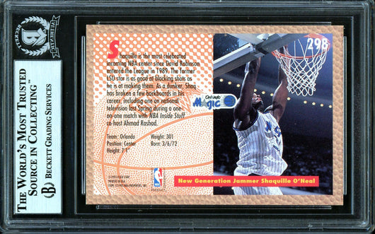 Shaquille Shaq O'Neal Autographed 1992-93 Fleer Rookie Card #298 Orlando Magic Beckett BAS #13446732
