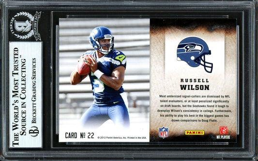 Russell Wilson Autographed 2012 Score Hot Rookies Rookie Card #22 Seattle Seahawks Beckett BAS #13447091