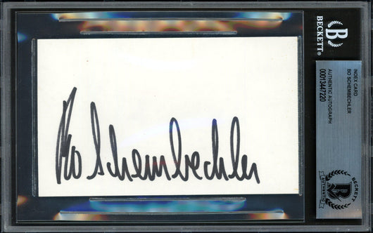 Bo Schembechler Autographed 3x5 Index Card Michigan Beckett BAS #13447220
