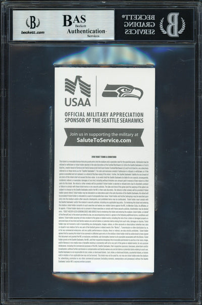 Russell Wilson Autographed 2018 3x6 Ticket Seattle Seahawks Vs. Packers 11-15-18 Beckett BAS #13447259