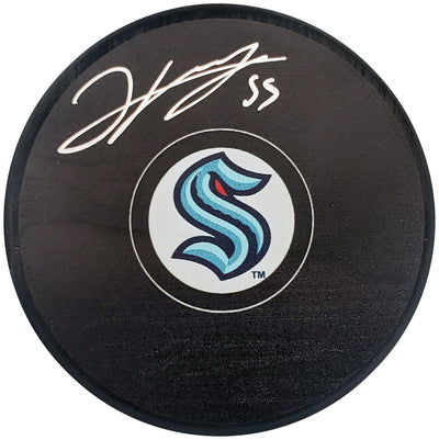 Jeremy Lauzon Autographed Official Seattle Kraken Logo Hockey Puck Fanatics Holo Stock #200857