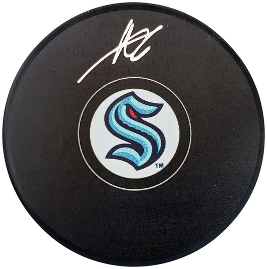 Adam Larsson Autographed Official Seattle Kraken Logo Hockey Puck Fanatics Holo Stock #200861