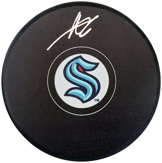 Adam Larsson Autographed Official Seattle Kraken Logo Hockey Puck Fanatics Holo Stock #200861