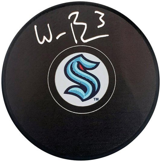 Will Borgen Autographed Official Seattle Kraken Logo Hockey Puck Fanatics Holo Stock #200865