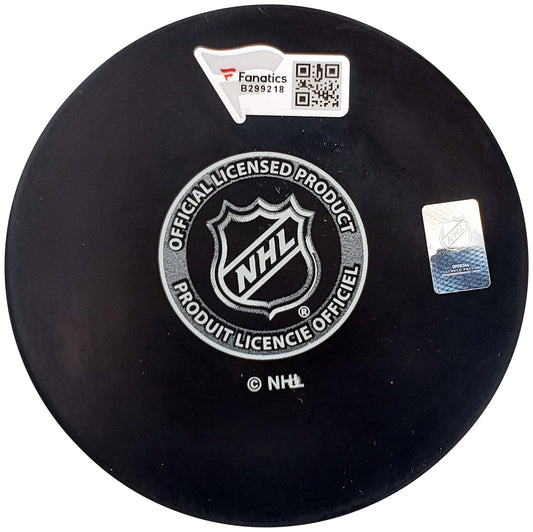 Riley Sheahan Autographed Official Seattle Kraken Logo Hockey Puck Fanatics Holo Stock #200869