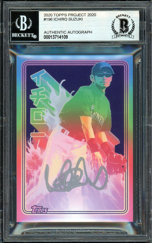 Ichiro Suzuki Autographed Topps Project 2020 Matt Taylor Card #196 Seattle Mariners Silver #/10 Beckett BAS Stock #201122