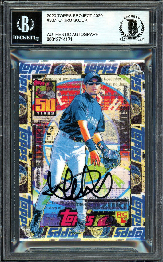 Ichiro Suzuki Autographed Topps Project 2020 Tyson Beck Card #307 Seattle Mariners Black #2/10 Beckett BAS #13714171