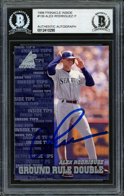 Alex Rodriguez Autographed 1998 Pinnacle Inside Card #139 Seattle Mariners Beckett BAS #12410295