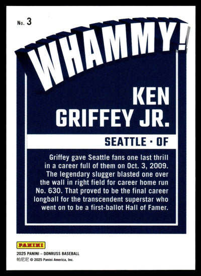 2025 Donruss #3 Ken Griffey Jr. Whammy! SSP