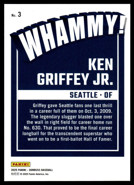 2025 Donruss #3 Ken Griffey Jr. Whammy! SSP