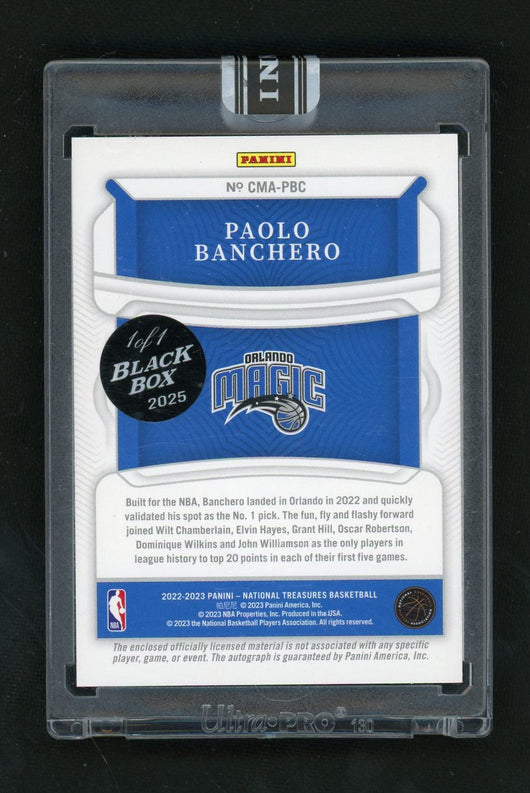 2022 National Treasures Paolo Banchero Colossal Rookie Patch Auto Black Box 1/1