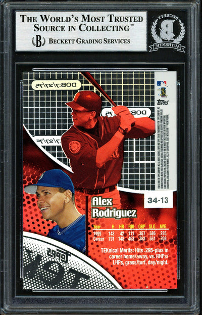 Alex Rodriguez Autographed 2000 Topps Tek Card #34-13 Seattle Mariners Beckett BAS #12410358