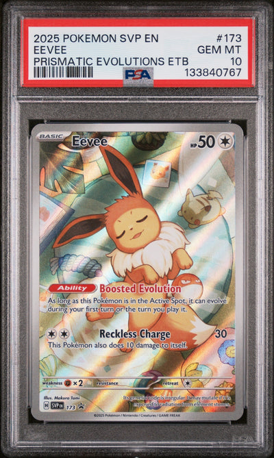2025 Pokemon Scarlet and Violet Prismatic Evolutions Elite Trainer Box Eevee #173 PSA 10