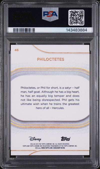 2025 Topps Chrome Disney Red Refractor Philoctetes #46 5/5 PSA 10