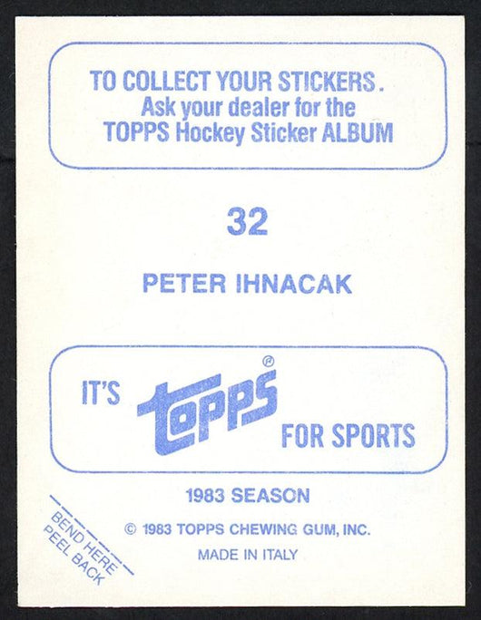 Peter Ihnacak Autographed 1983-84 Topps Sticker Rookie Card #32 Toronto Maple Leafs SKU #154099